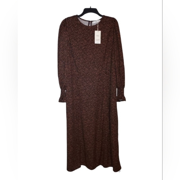 Mango dot print long sleeves Midi dress - Picture 2 of 7